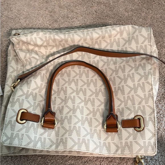 Michael Kors Cream and Tan Signature Tote - Picture 2 of 2